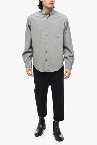 Asymmetric Micro Pied-De-Poule Shirt