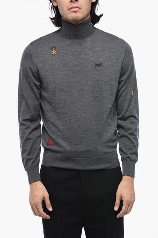Maglia a Collo Alto con Patchworks