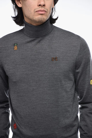 Maglia a Collo Alto con Patchworks