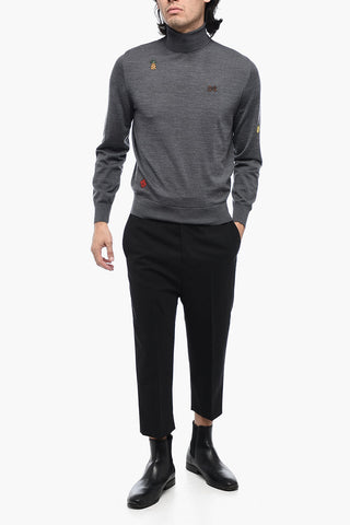 Maglia a Collo Alto con Patchworks