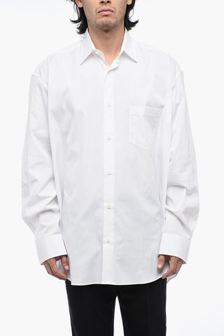 Camicia UNISEX Oversize in Popeline di Cotone con Logo Stampato
