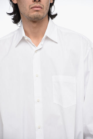 Camicia UNISEX Oversize in Popeline di Cotone con Logo Stampato