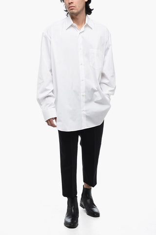 Camicia UNISEX Oversize in Popeline di Cotone con Logo Stampato