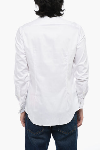 Camicia in Cotone con Abbottonatura Nascosta