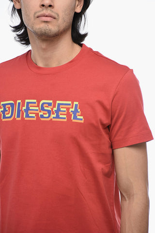Crewneck T-DIEGOR-K52 T-Shirt with Printed Logo