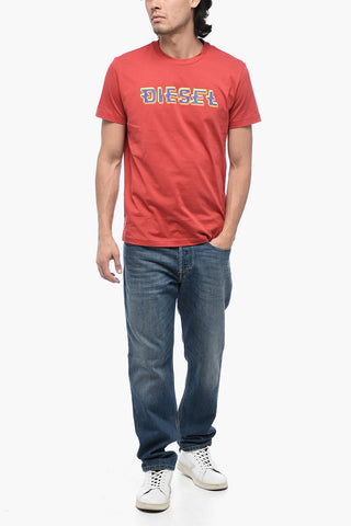 Crewneck T-DIEGOR-K52 T-Shirt with Printed Logo