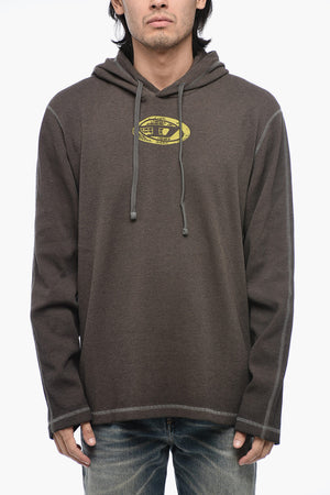 Hoodie T-CRONE-LS mit Delavé-Effekt