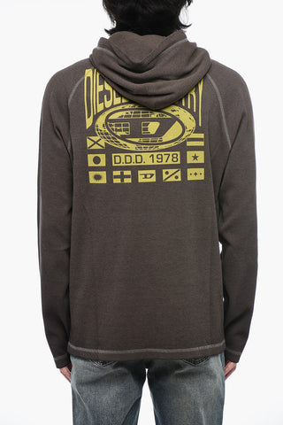 Hoodie T-CRONE-LS mit Delavé-Effekt