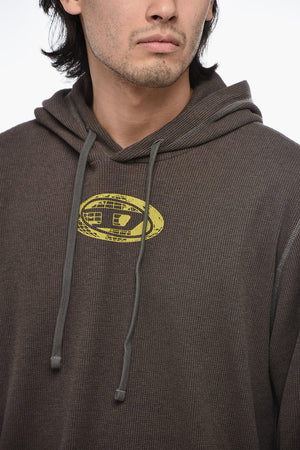 Hoodie T-CRONE-LS mit Delavé-Effekt