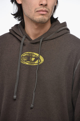 Hoodie T-CRONE-LS mit Delavé-Effekt