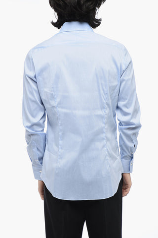 Cotton Blend Spread Collar Shirt