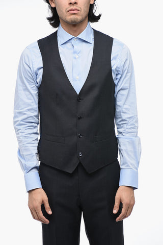 CERIMONIA 3-Piece Pin Point Wool Blend Suit