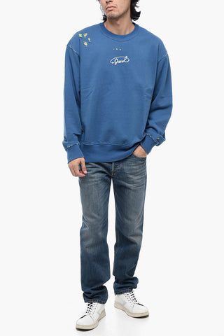 Distressed Sweatshirt S-MACS-L2 with Embroidered Logo