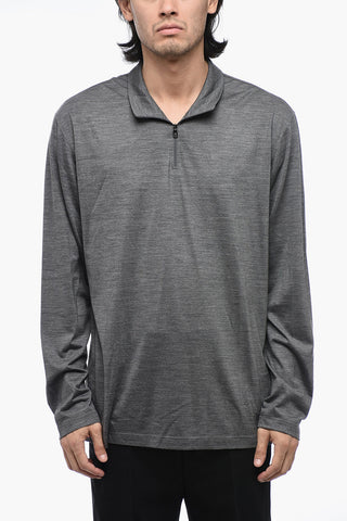 T-Shirt a Maniche Lunghe con Half Zip