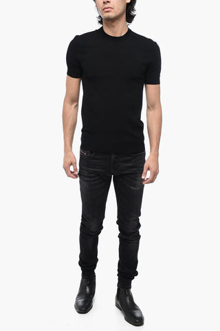 T-shirt Girocollo Slim Fit a Tinta Unita