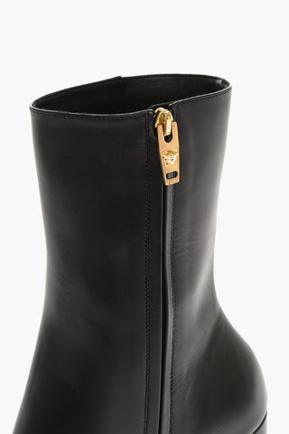 Stivaletti Platform in Pelle con Punta Squadrata 13cm