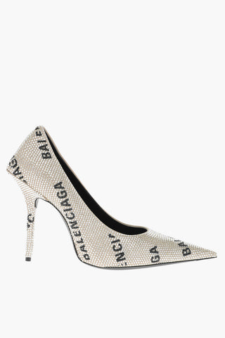 Pumps in Strass con Logo All-Over 11cm