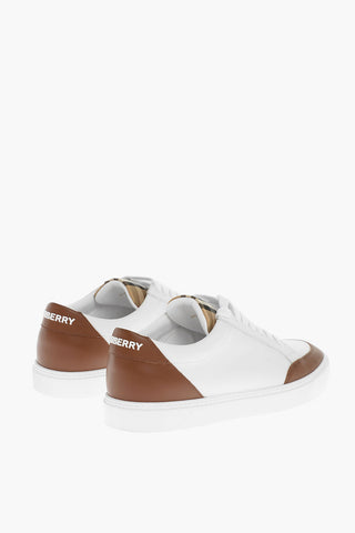 Sneakers Allacciate in Pelle con Dettagli Tartan