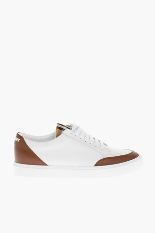 Sneakers Allacciate in Pelle con Dettagli Tartan