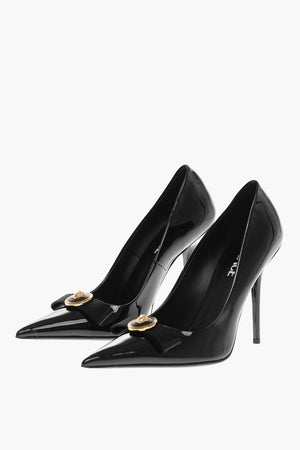 Pumps in Vernice con Dettaglio Logato 11cm