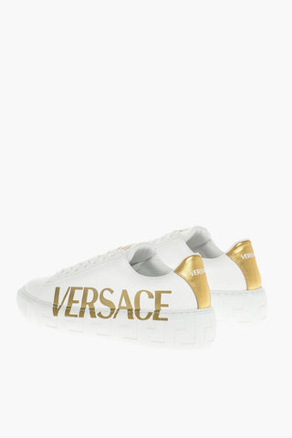 Leather LA GRECA Sneakers with Printed Logo
