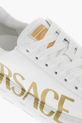 Leather LA GRECA Sneakers with Printed Logo