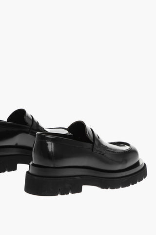 Brushed Leather LUG Penny Loafers