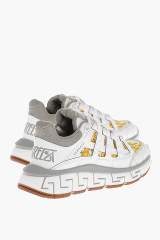 Sneakers in Pelle e Tessuto TRIGRECA con Motivo Baroque