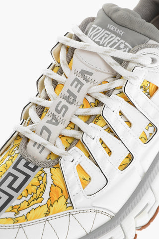 Leather and Fabric TRIGRECA Sneakers with Baroque Motif