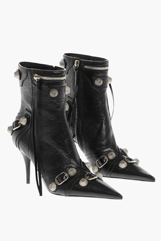 Stivaletti CAGOLE in Pelle con Zip e Borchie 8cm