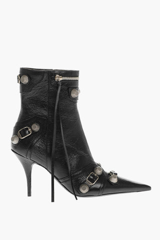 Stivaletti CAGOLE in Pelle con Zip e Borchie 8cm