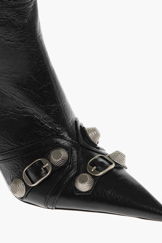 Stivaletti CAGOLE in Pelle con Zip e Borchie 8cm
