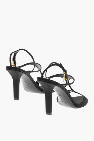 Satin T-Bar Sandals with Cuir Sole 9.5cm