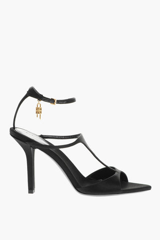 Satin T-Bar Sandals with Cuir Sole 9.5cm