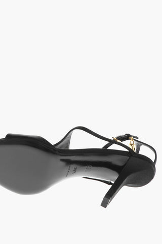 Satin T-Bar Sandals with Cuir Sole 9.5cm