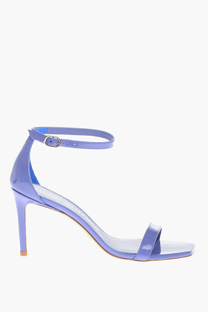 페이턴트 가죽 샌들 NUNAKED 발목 스트랩 9cm