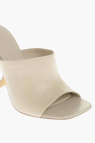 Open Toe ASTRO Mules with Logoed Heel 10cm