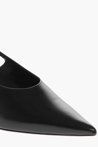 Point Toe Leather Slingbacks 5cm