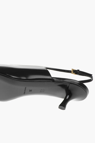 Point Toe Leather Slingbacks 5cm