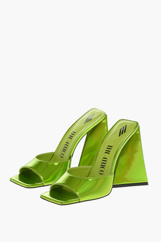 Lamè Leather DEVON Open Toe Mules 12cm