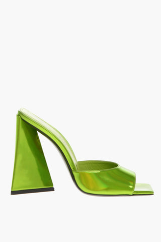 Lamè Leather DEVON Open Toe Mules 12cm