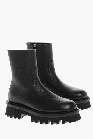 Textured Leather KLEM Booties with Carrion Sole