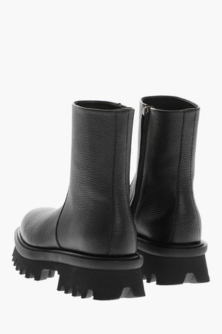 Textured Leather KLEM Booties with Carrion Sole