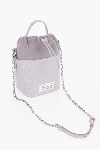 MM11 Grained Leather 5AC Bucket Bag with Chain Shoulder Strap