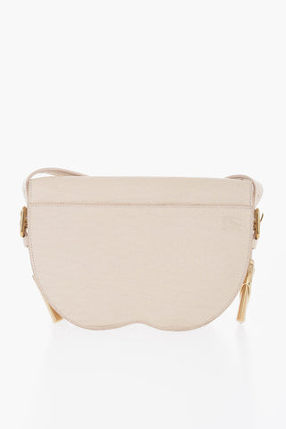 Grained Leather Satchel Bag with Asymmetric Hem