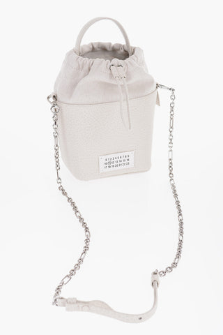 MM11 Grained Leather 5AC Bucket Bag with Chain Shoulder Strap