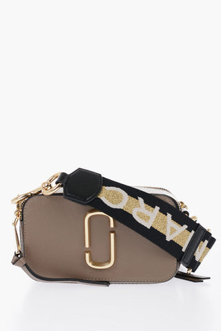 Saffiano Leather SNAPSHOT Bag with Logoed Shoulder Strap