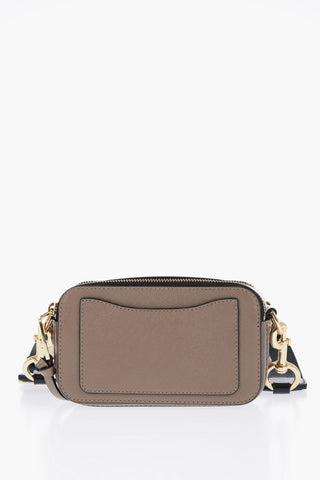 Saffiano Leather SNAPSHOT Bag with Logoed Shoulder Strap