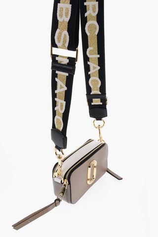 Saffiano Leather SNAPSHOT Bag with Logoed Shoulder Strap