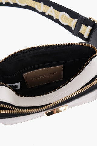 Saffiano Leather SNAPSHOT Bag with Logoed Shoulder Strap